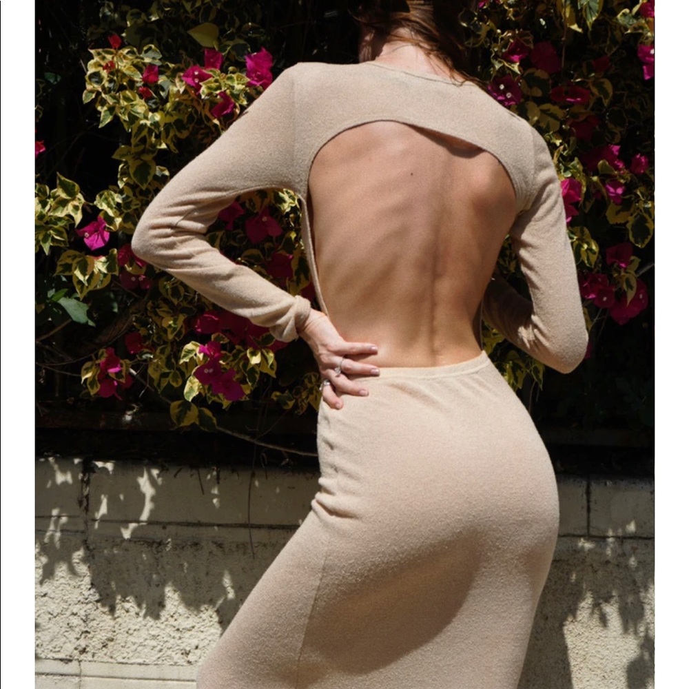 Adorable nude colored bodycon dress